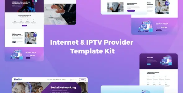 MaxiNet – Internet & IPTV Provider Elementor Template Kit